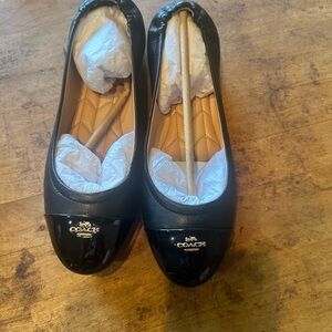 Coach Black Patent Leather Flats
